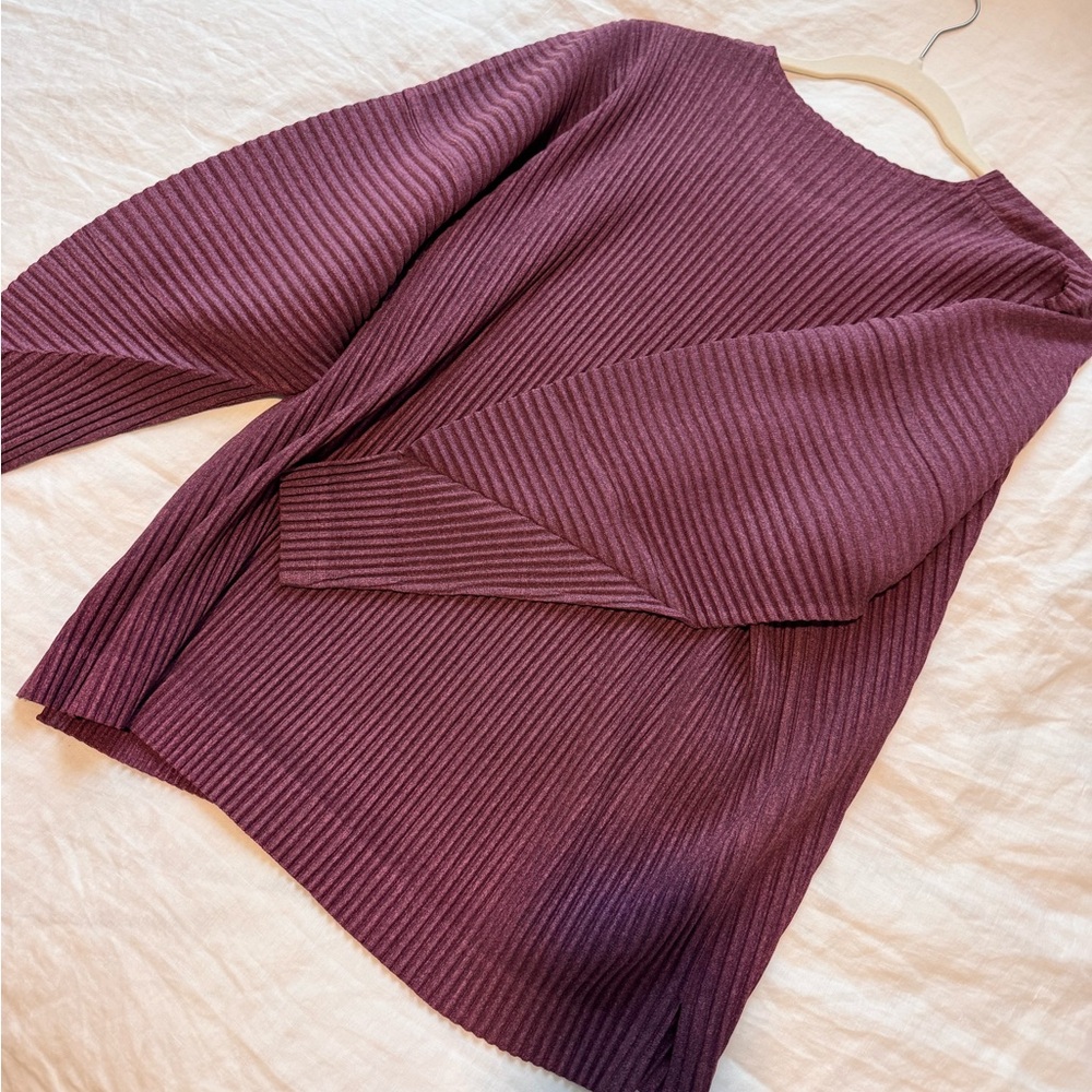 Issey Miyake Ribbed Burgundy Sweater